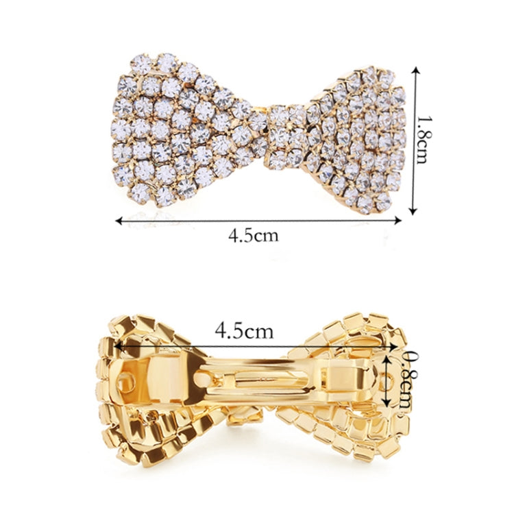 2 PCS  Fashion Women Crystal Rhinestone Hairpins Bow Knot Barrettes