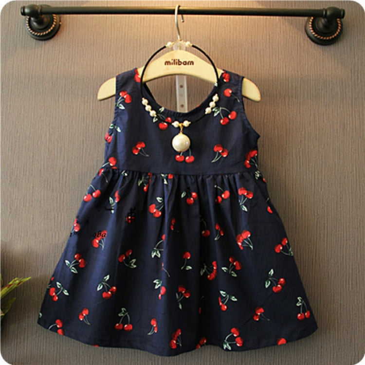Summer Girls Cherry Pattern Sleeveless Dress