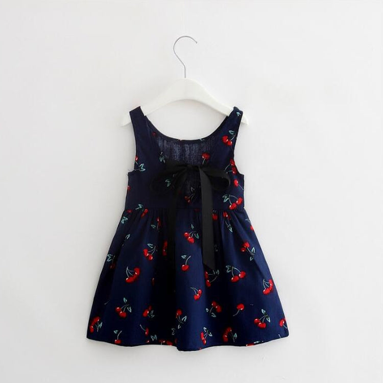 Summer Girls Cherry Pattern Sleeveless Dress