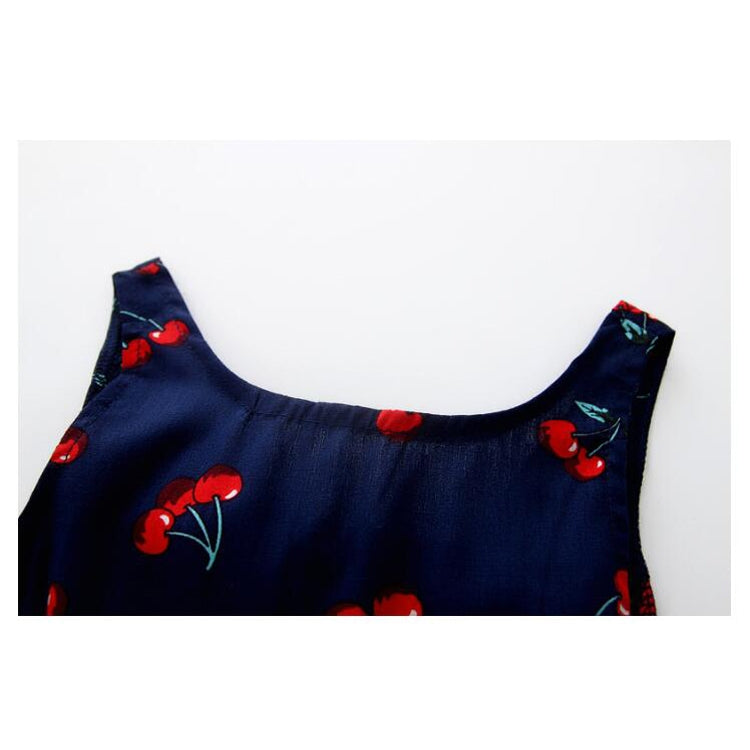 Summer Girls Cherry Pattern Sleeveless Dress