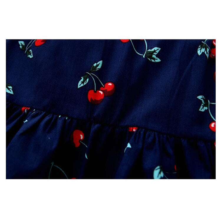 Summer Girls Cherry Pattern Sleeveless Dress