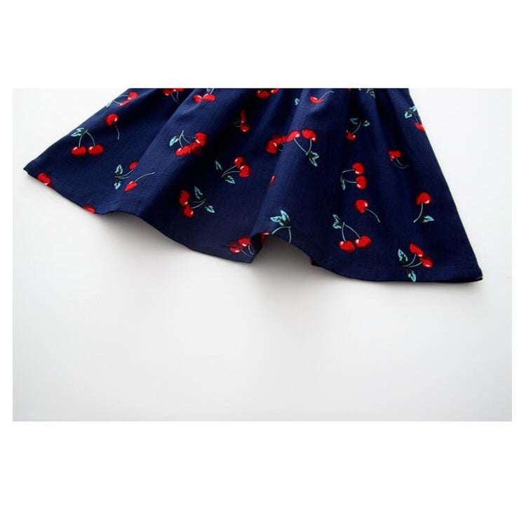 Summer Girls Cherry Pattern Sleeveless Dress