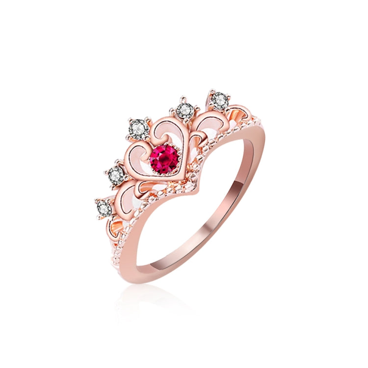 Women Crystal Ring Fashion Love Heart Crown Rhinestone Ring