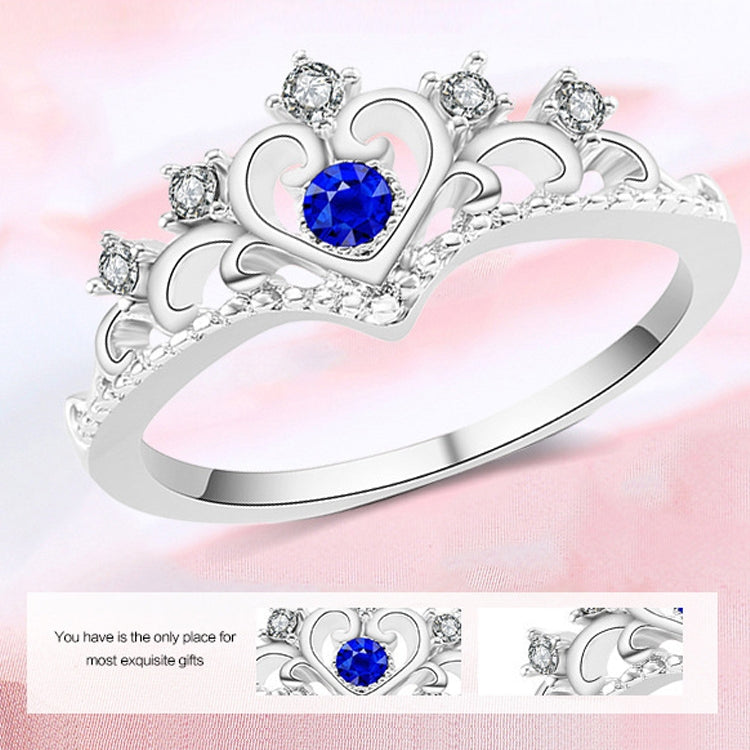 Women Crystal Ring Fashion Love Heart Crown Rhinestone Ring