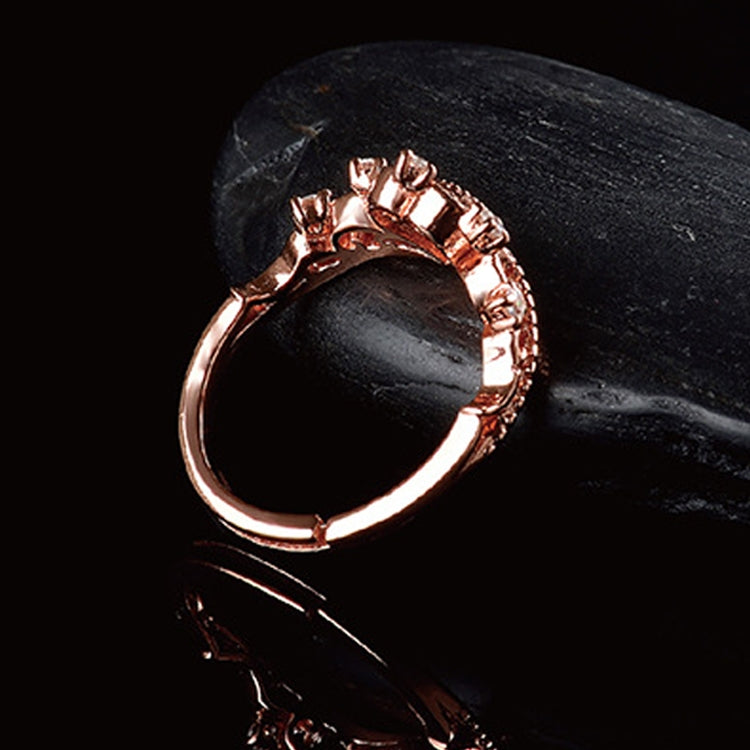 Women Crystal Ring Fashion Love Heart Crown Rhinestone Ring