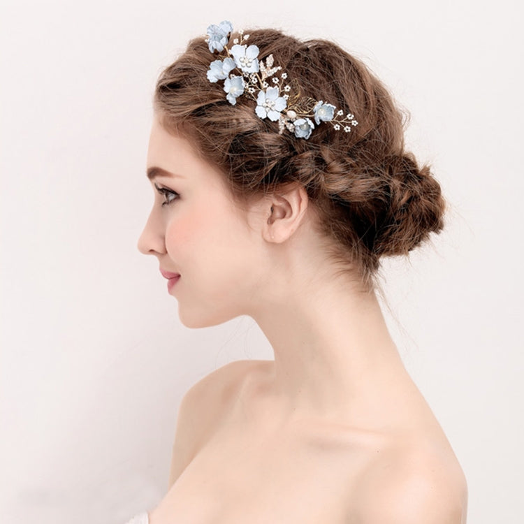 Fashion Flower Hair Combs Headdress Prom Bridal Wedding Hair Accessories Gold Leaves Hair Jewelry Hair Pins
