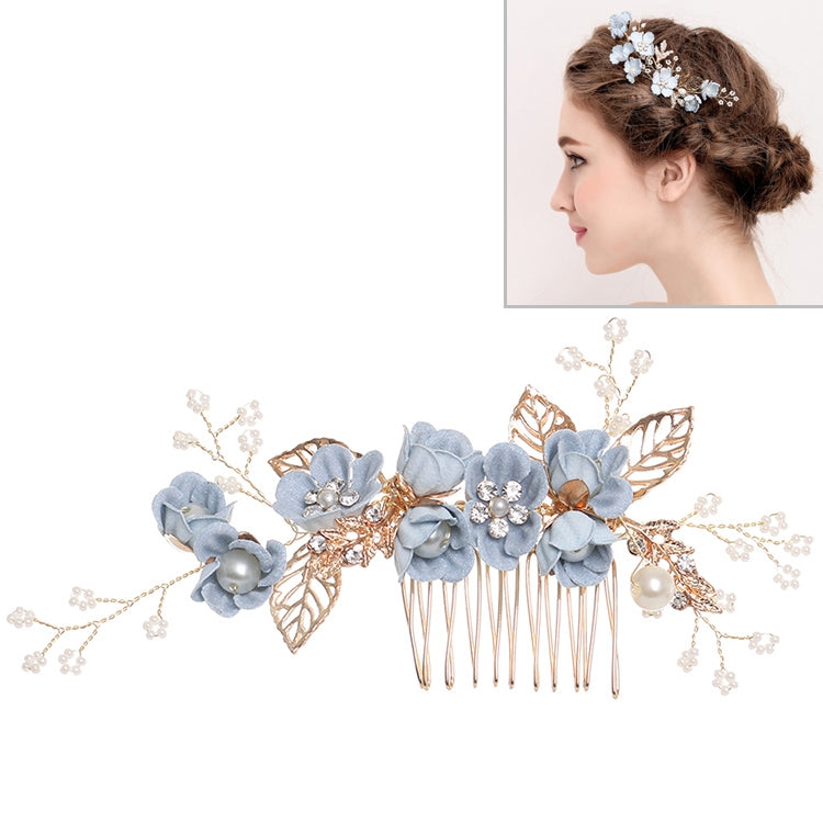Fashion Flower Hair Combs Headdress Prom Bridal Wedding Hair Accessories Gold Leaves Hair Jewelry Hair Pins