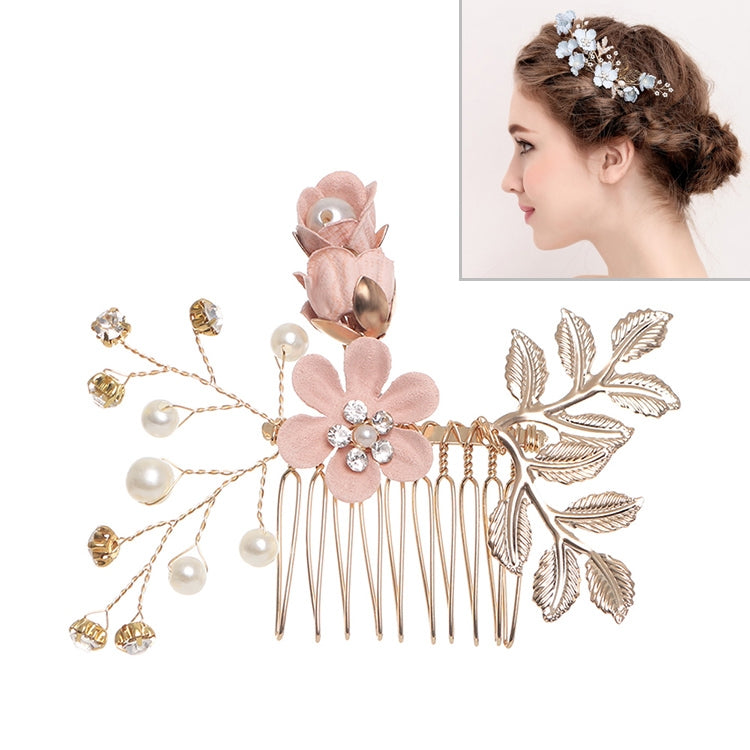 Fashion Flower Hair Combs Headdress Prom Bridal Wedding Hair Accessories Gold Leaves Hair Jewelry Hair Pins