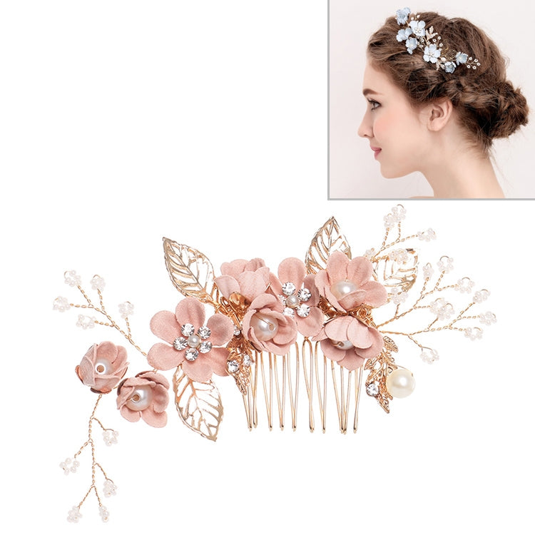Fashion Flower Hair Combs Headdress Prom Bridal Wedding Hair Accessories Gold Leaves Hair Jewelry Hair Pins