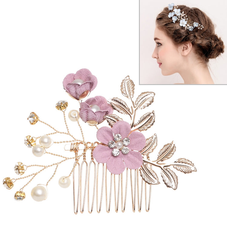 Fashion Flower Hair Combs Headdress Prom Bridal Wedding Hair Accessories Gold Leaves Hair Jewelry Hair Pins