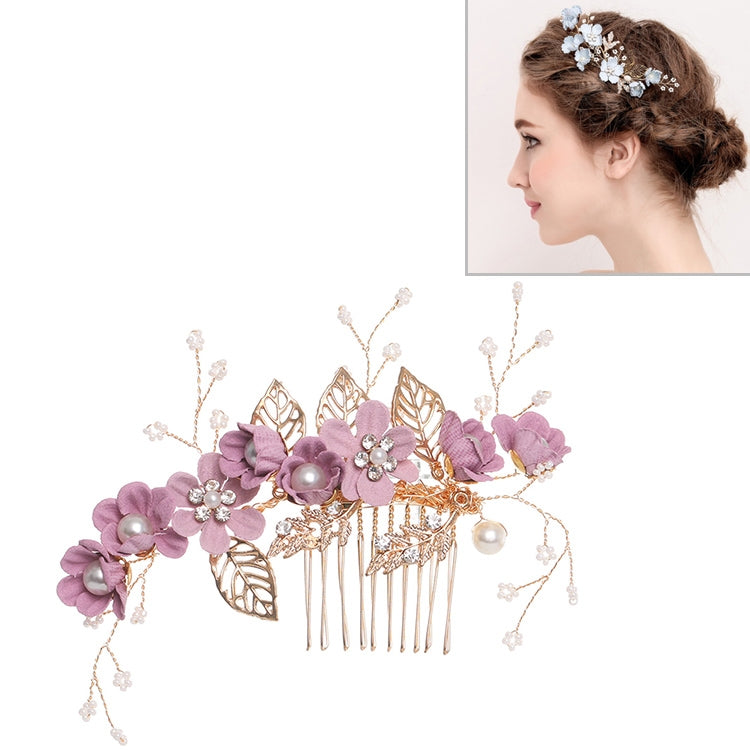Fashion Flower Hair Combs Headdress Prom Bridal Wedding Hair Accessories Gold Leaves Hair Jewelry Hair Pins