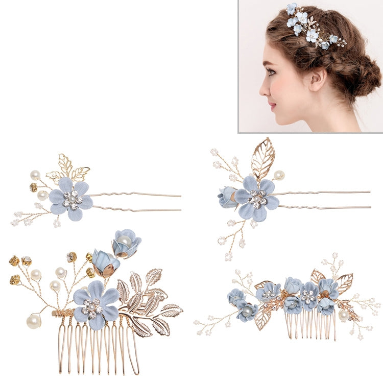 Fashion Flower Hair Combs Headdress Prom Bridal Wedding Hair Accessories Gold Leaves Hair Jewelry Hair Pins