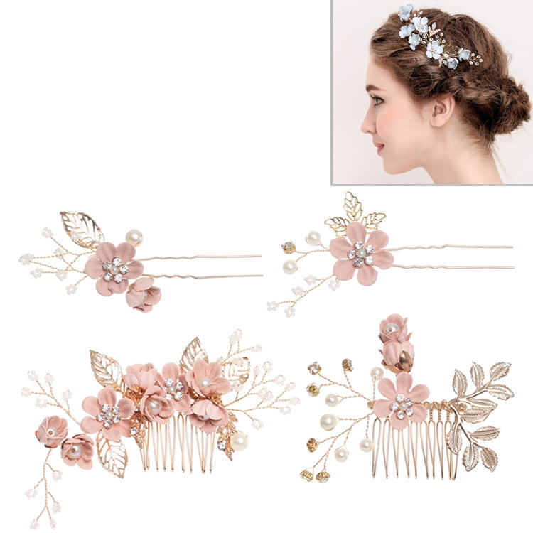 Fashion Flower Hair Combs Headdress Prom Bridal Wedding Hair Accessories Gold Leaves Hair Jewelry Hair Pins