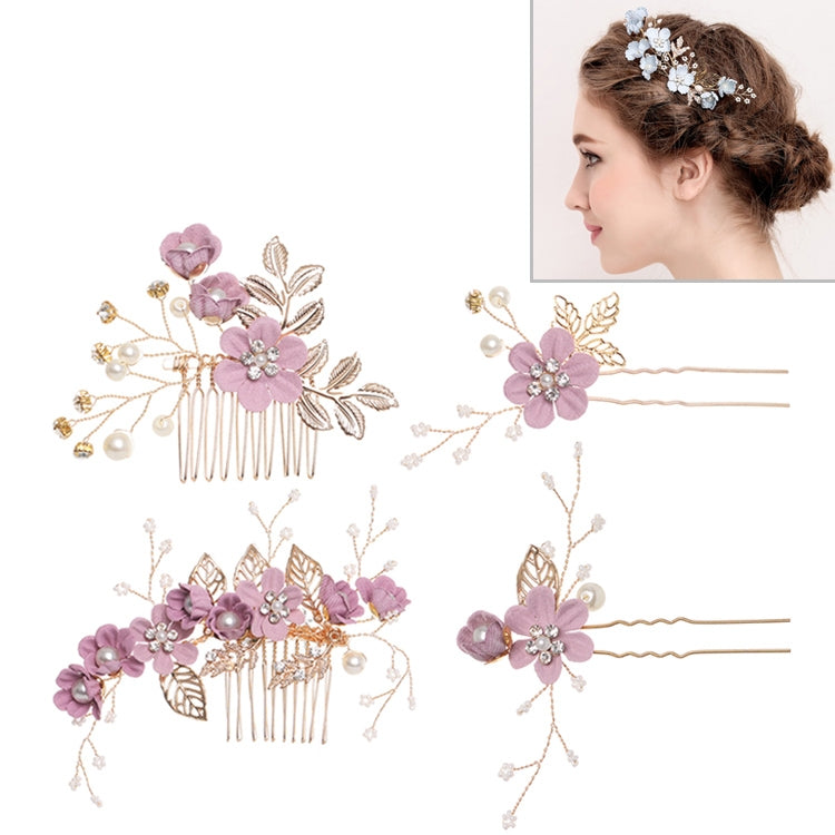 Fashion Flower Hair Combs Headdress Prom Bridal Wedding Hair Accessories Gold Leaves Hair Jewelry Hair Pins