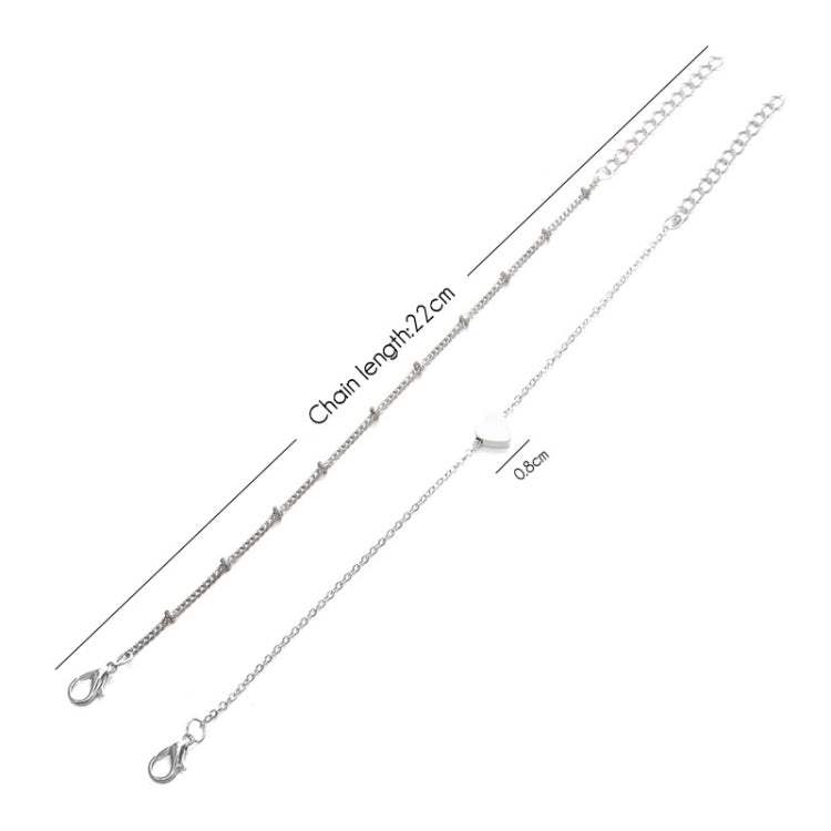 2 Sets Women Minimalist Small Love sharp Link Chain Bracelets