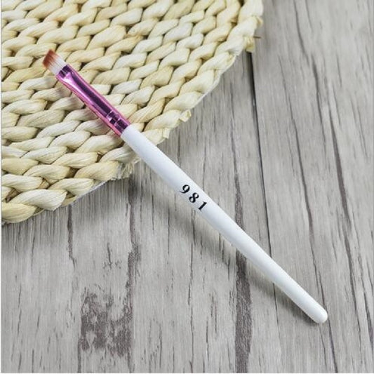 5 PCS White Wooden Handle Beveled Eyebrow Brush Eyebrow Brush Eye Shadow Brush