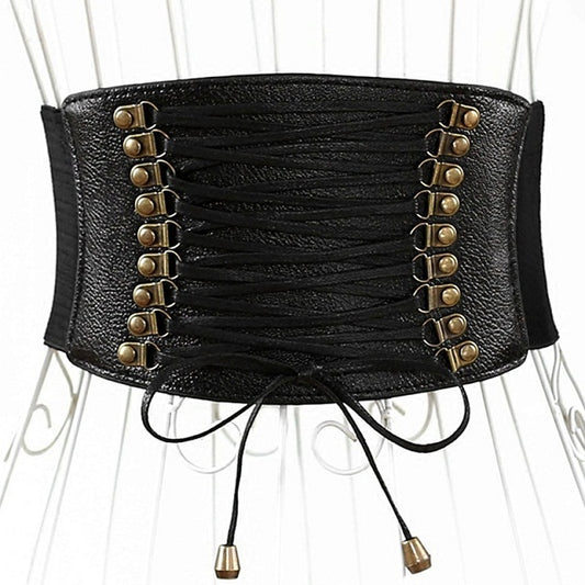 Female Elastic Tassel Wide Belt Decoration Dress Accessories Belt