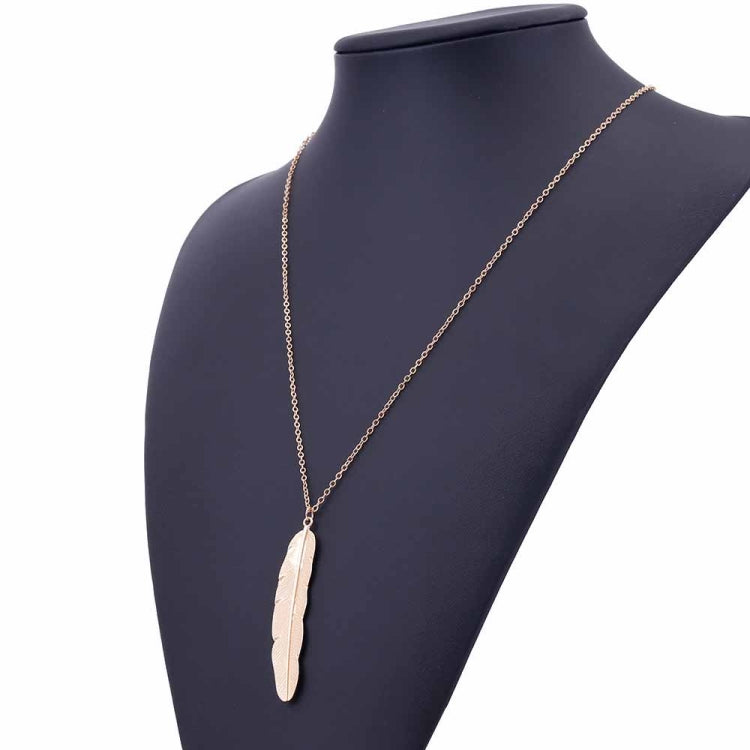 Vintage Long Necklace Jewelry Simple Feather Pendant Necklaces