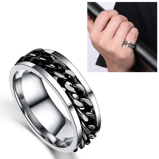 Punk Rock Stainless Steel Rotatable Chain Rings, 6, 7, 9, 10, 11, 8