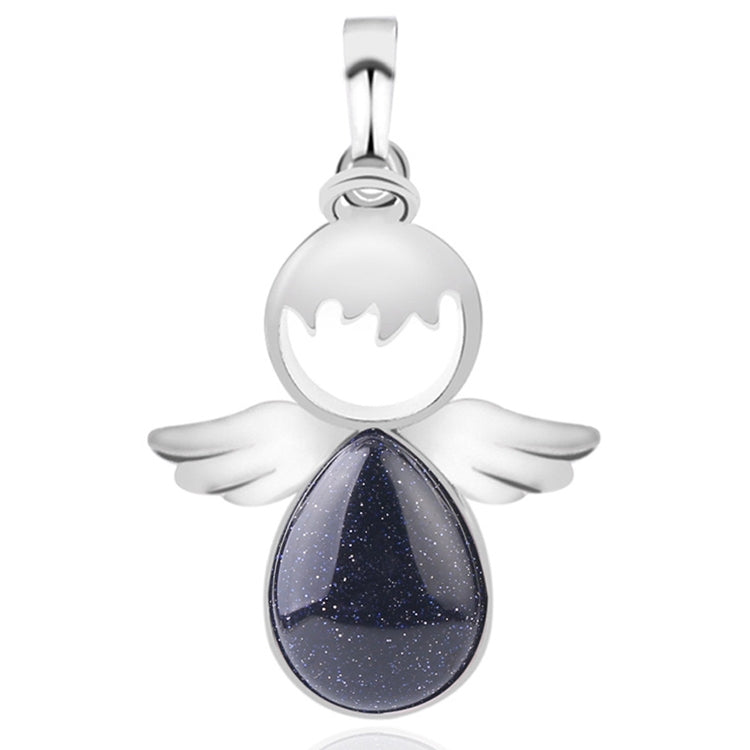 Women Angel Wings Pendants Natural Crystal Stone Necklaces