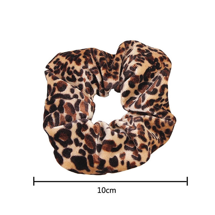 2 PCS Velvet Leopard Hair Ring Gold Velvet Headband Flannel Hair Band Hairball Hair Pocket Flower
