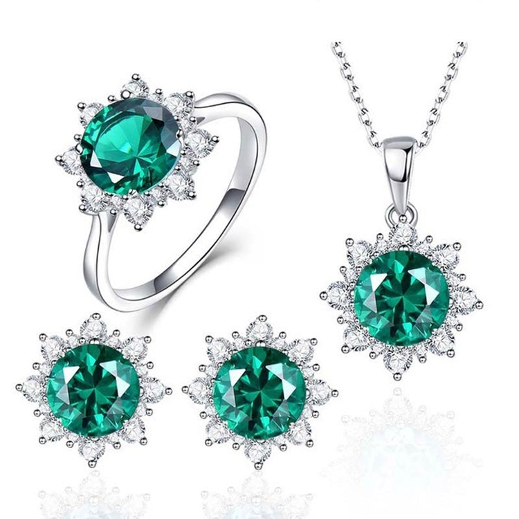 3 PCS/Set Snow Shape Gemstone Jewelry Set For Women, 6, 7, 8, 9, 10