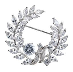 Olive Branch Grass Ring Zircon Brooch Exquisite Accessories Medal Fashion Brooch Coat Sweater Pin