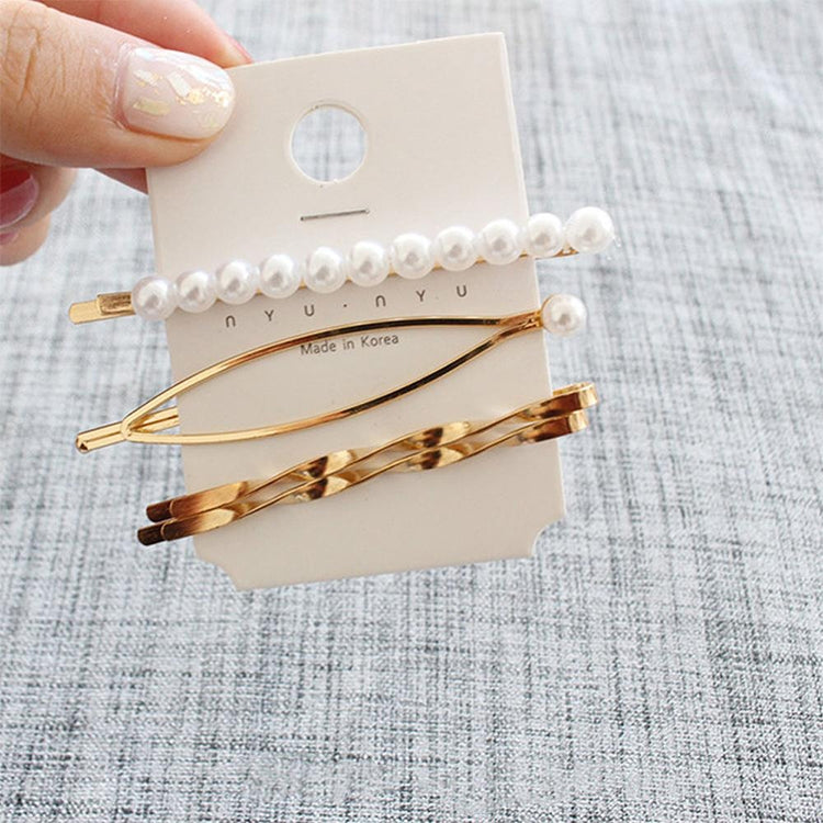 Fashion Jewelry Hairpins Clips Plated Women Pearl Hair Clips Bridal Headdress