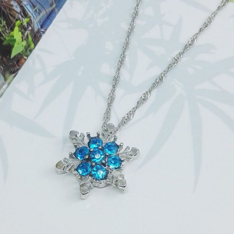 Charm Vintage Crystal Snowflake Zircon Flower Silver Necklaces Pendants Jewelry Gift for Women