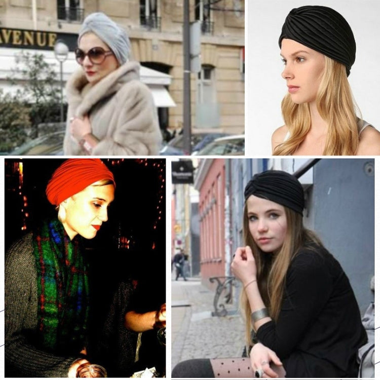 Holiday Stretchy Turban Head Wrap Band Sleep Hat Ear Cap