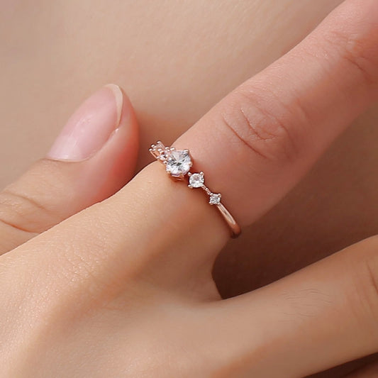 Fashion Women Vintage with Diamond Metal Ring
