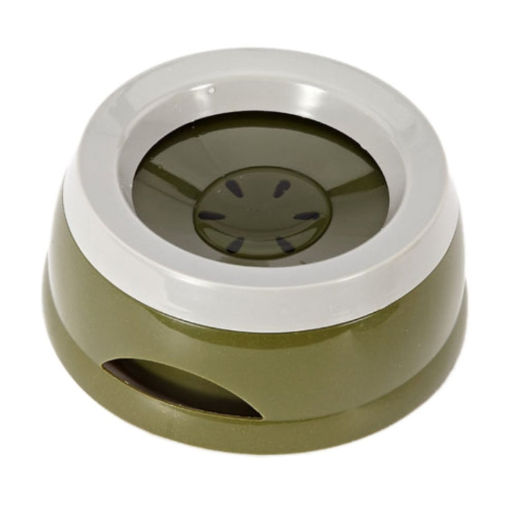 Pet Non-wet Mouth Splash-proof Drinking Fountain Dog Anti-overflow Car Bowl, Army Green, Grandma Ash