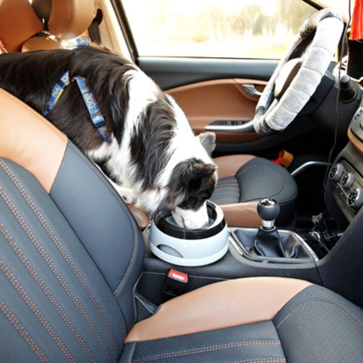 Pet Non-wet Mouth Splash-proof Drinking Fountain Dog Anti-overflow Car Bowl, Army Green, Grandma Ash