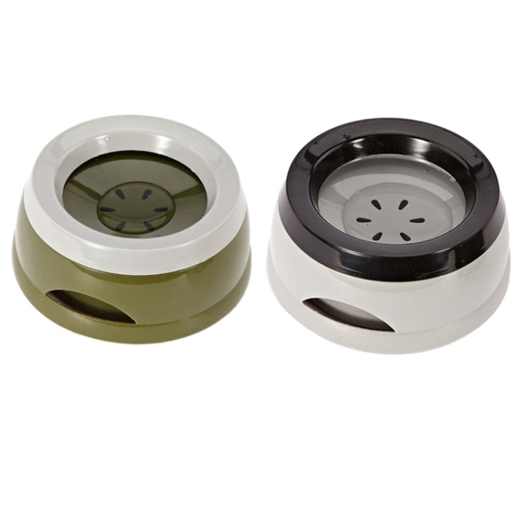 Pet Non-wet Mouth Splash-proof Drinking Fountain Dog Anti-overflow Car Bowl, Army Green, Grandma Ash