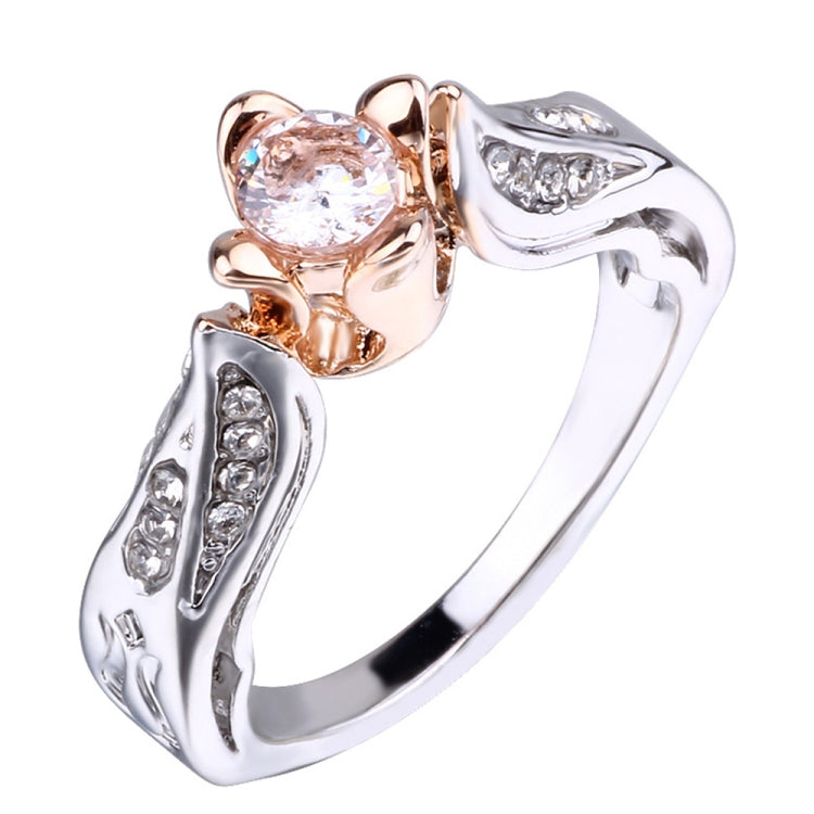 Rose Flower with Diamond Wedding Ring for Women