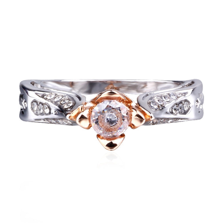Rose Flower with Diamond Wedding Ring for Women