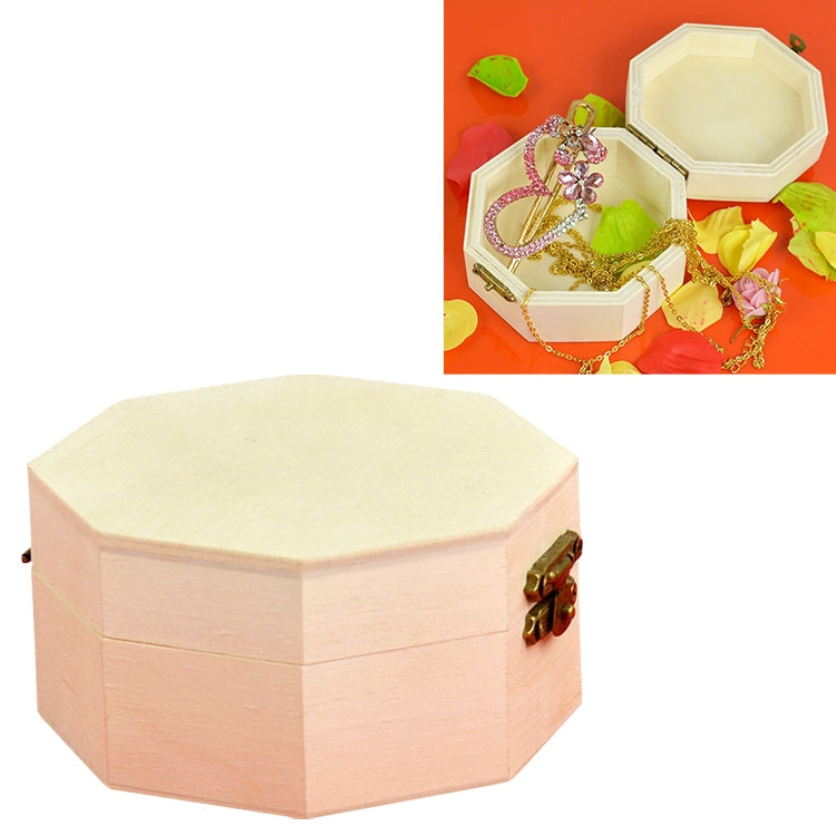 Octagon Jewelry Finishing Storage Wooden Box Packaging Gift Box, 9.7x10x5.1cm