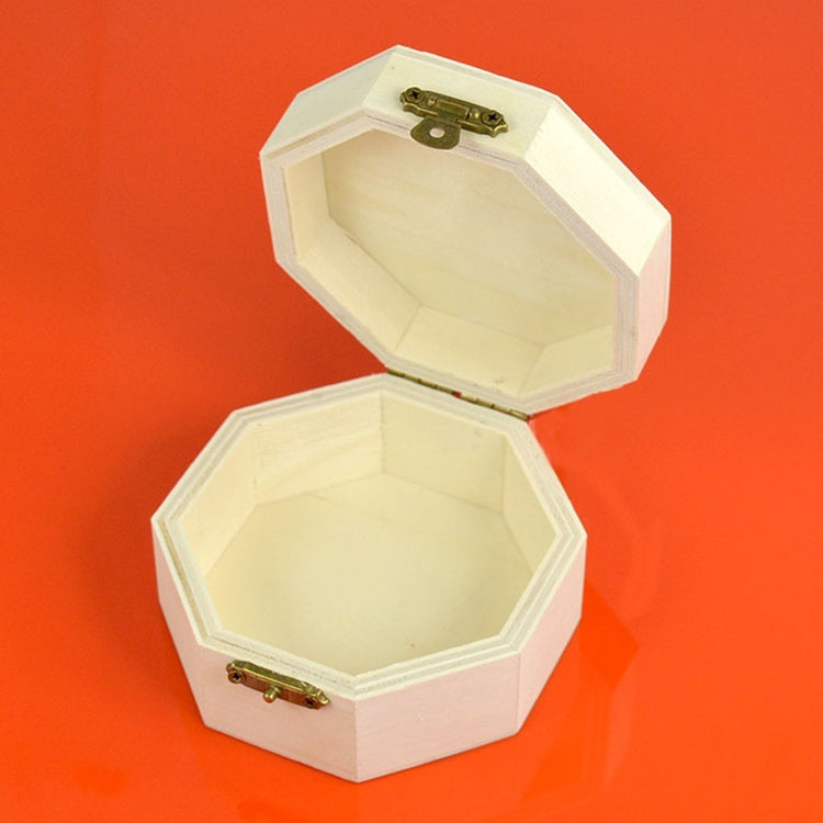 Octagon Jewelry Finishing Storage Wooden Box Packaging Gift Box, 9.7x10x5.1cm
