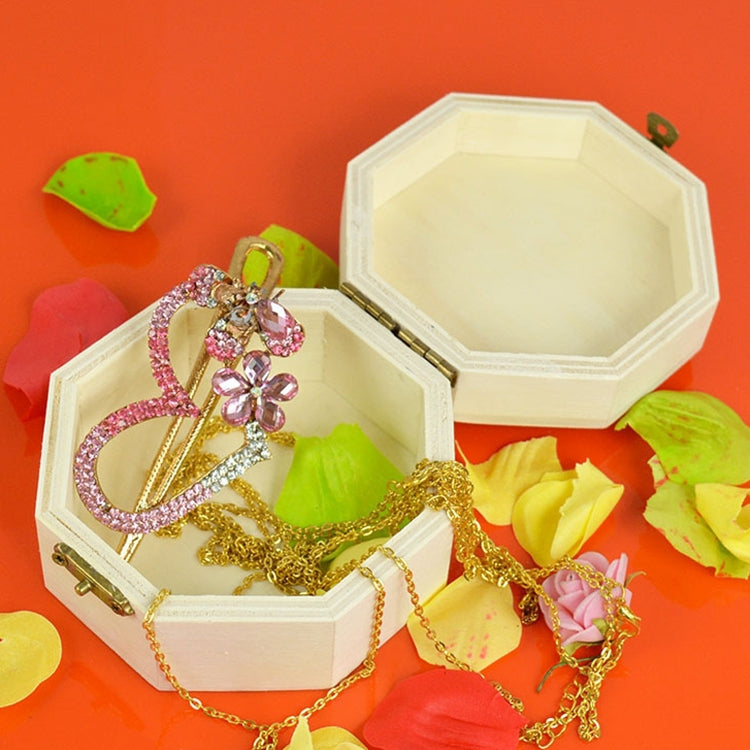 Octagon Jewelry Finishing Storage Wooden Box Packaging Gift Box, 9.7x10x5.1cm