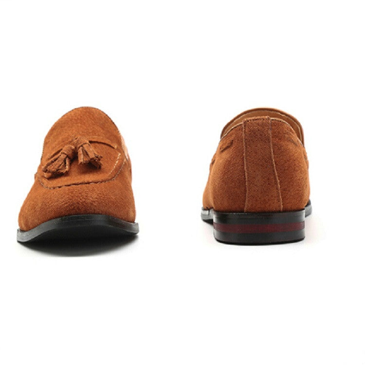 Men Leather Shoes Suede Tassels Slip-on Peas Shoes
