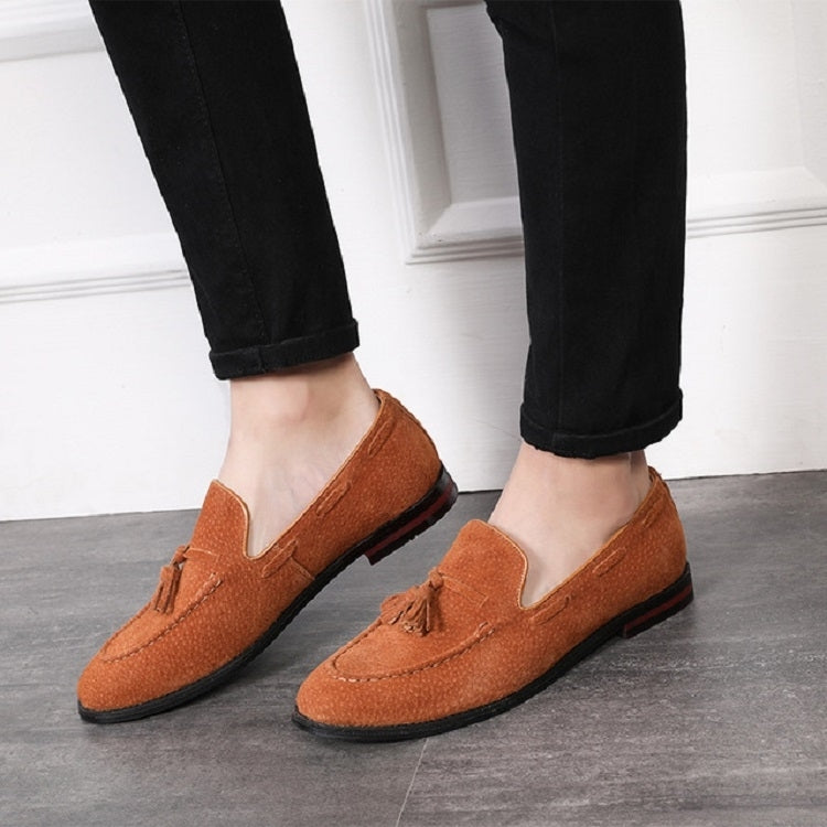Men Leather Shoes Suede Tassels Slip-on Peas Shoes