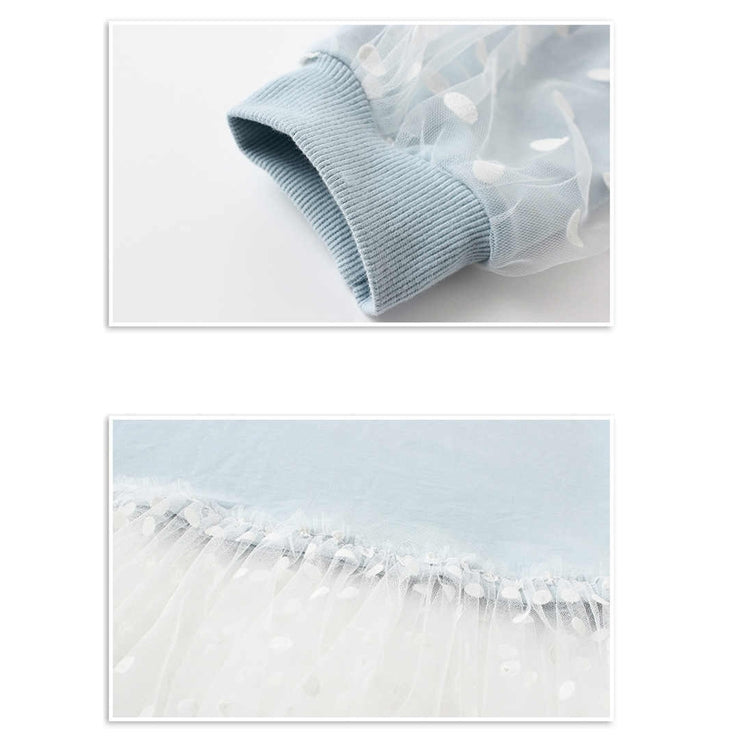 Autumn Girls Fashion Letter Pattern Long Sleeve Lace Stitching Dress