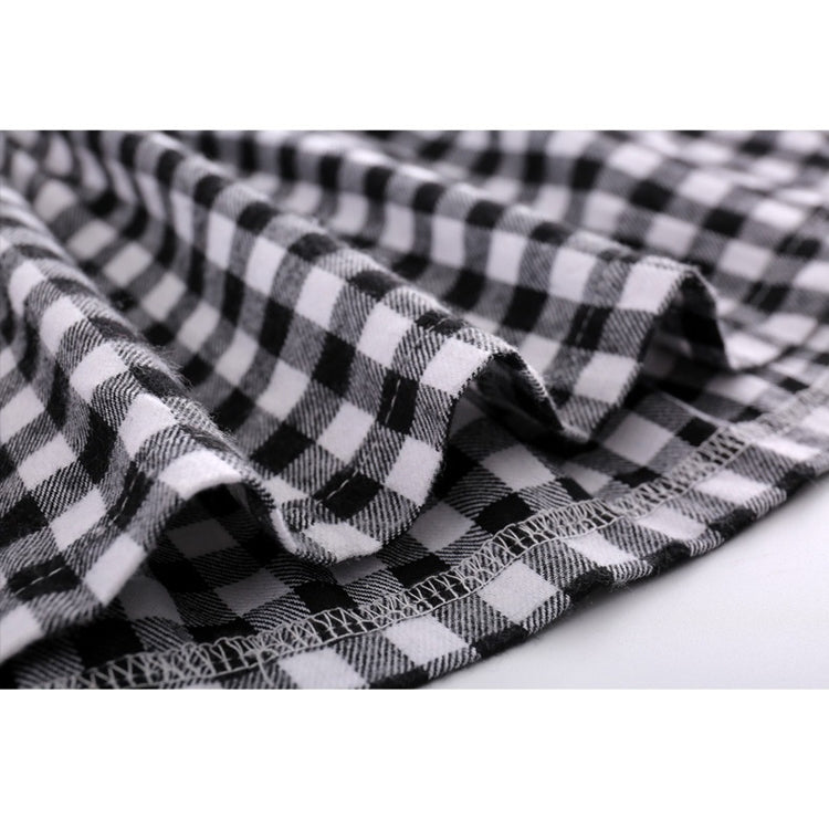 Autumn Girl Cotton Lattice Bow-knot Tie Long Sleeve Dress, 110cm, 130cm, 150cm, 160cm