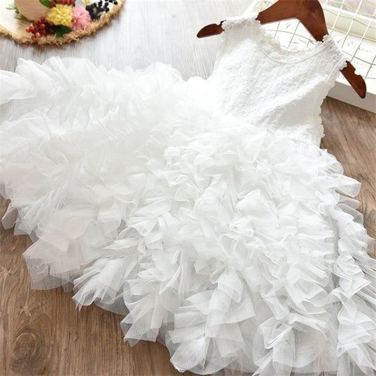 Summer Girls Sleeveless Tutu Lace Dress