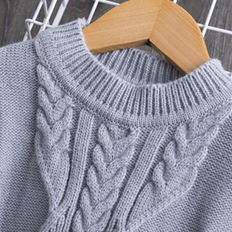 Winter Girls Knit Long Sleeve Sweater Organza Dress Evening Dress