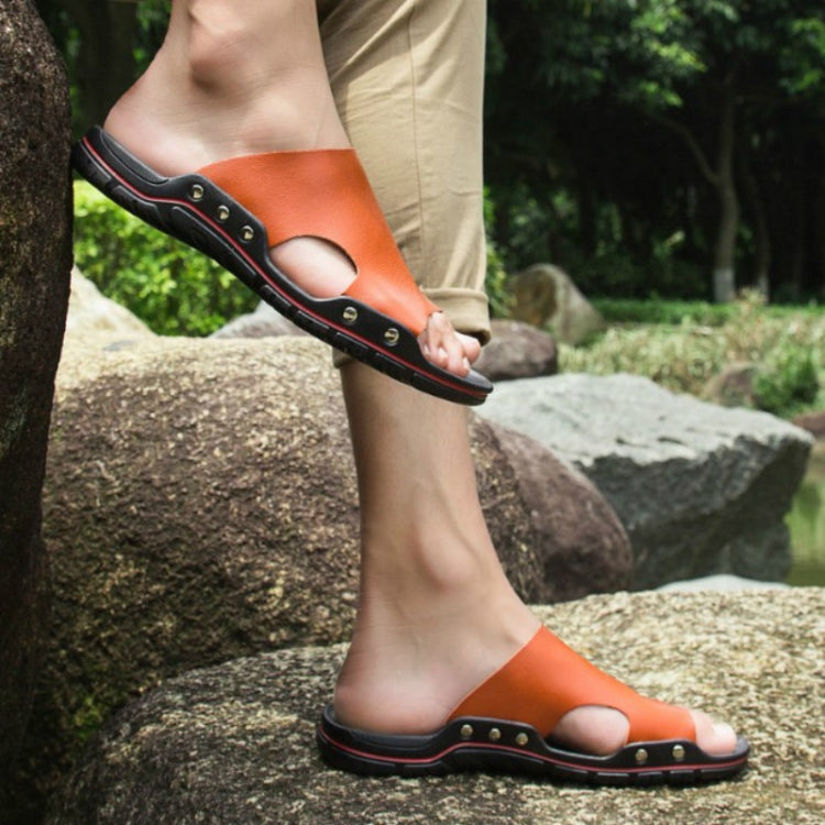 Men Casual Beach Shoes Slippers Microfiber Wear Sandals