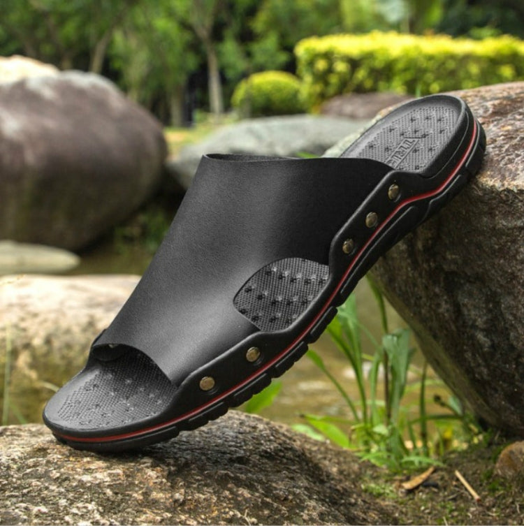 Men Casual Beach Shoes Slippers Microfiber Wear Sandals