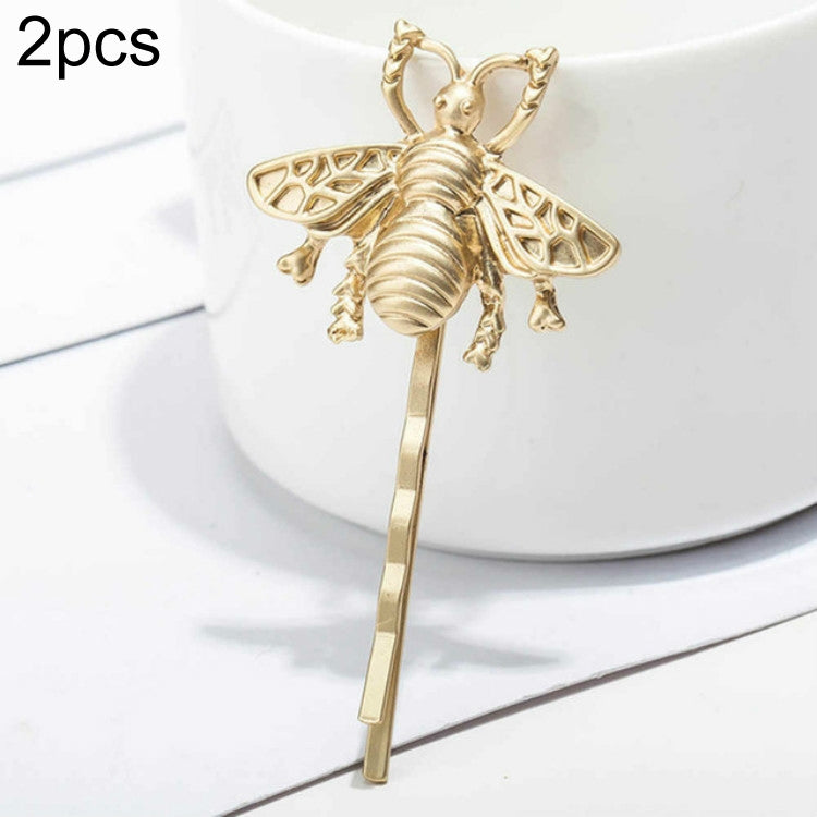 2 PCS Retro Hair Accessories Fashion Temperament Matte Bee Hair Clip