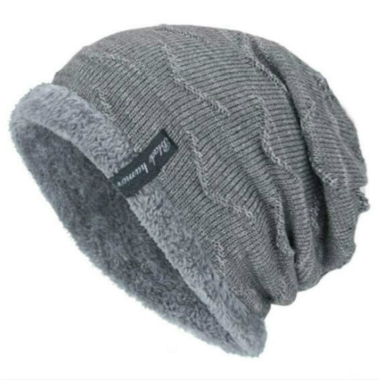 Winter Male Plus Velvet Warm Wool Hat Outdoor Sports Ski Knit Hat