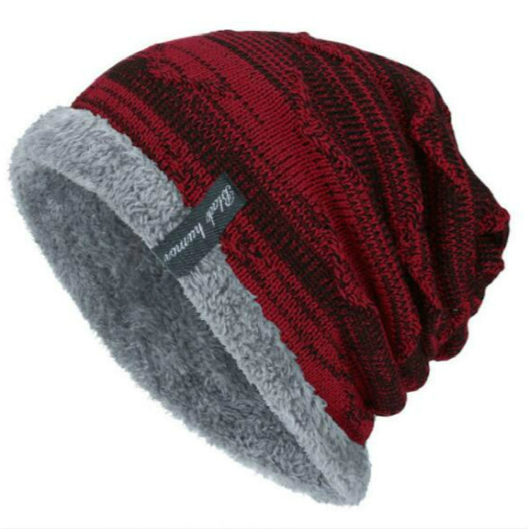 Winter Male Plus Velvet Warm Wool Hat Outdoor Sports Ski Knit Hat